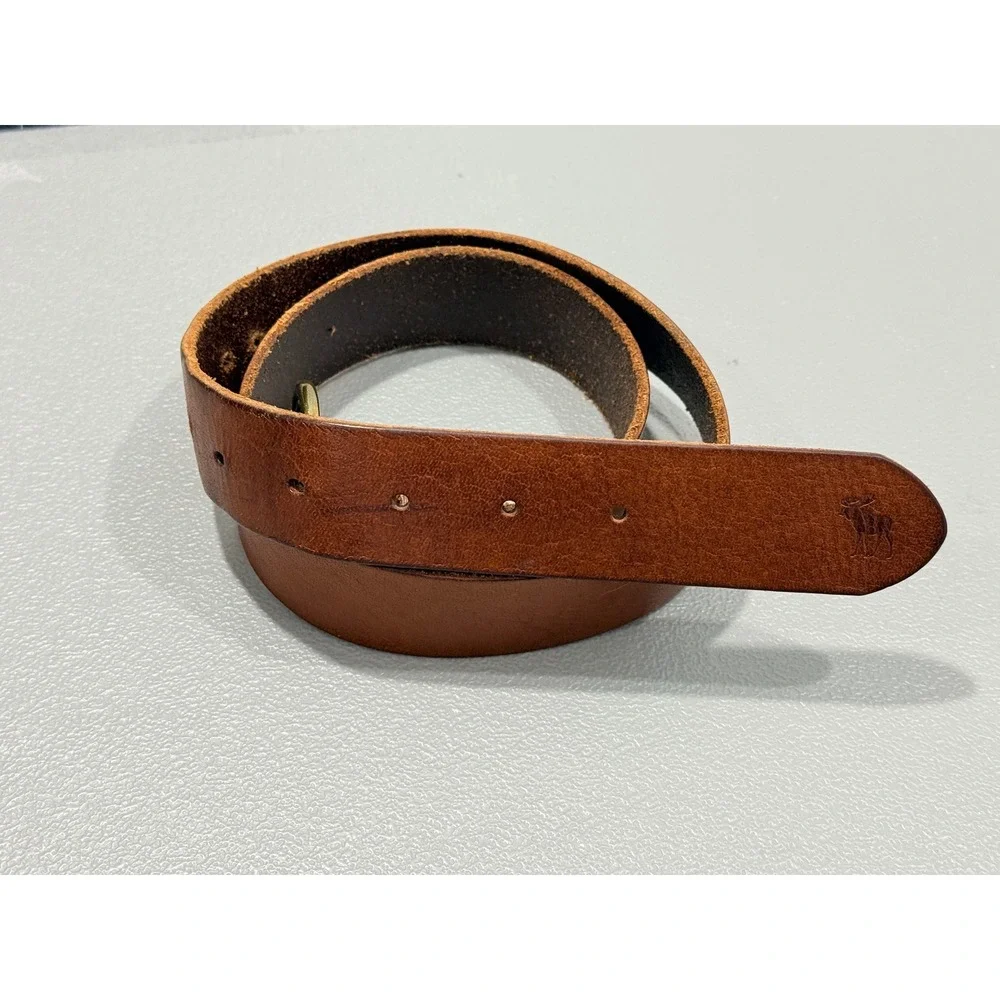 Abercrombie Kids Leather Belt Kids Large Brown Classic Logo Broken In